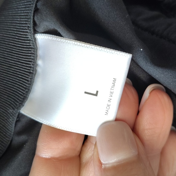 EXPRESS Black Gray Tweed Wide Leg Pants Size Large Elastic Waist Stretch - Picture 8 of 9